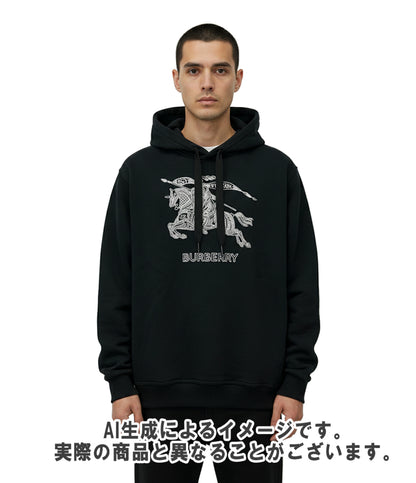 BURBERRY パーカー 長袖 23AW ドレイクロゴ 刺繍 箱付き DRAKE HOODIE 8072776 メンズ SIZE XXL バーバリー