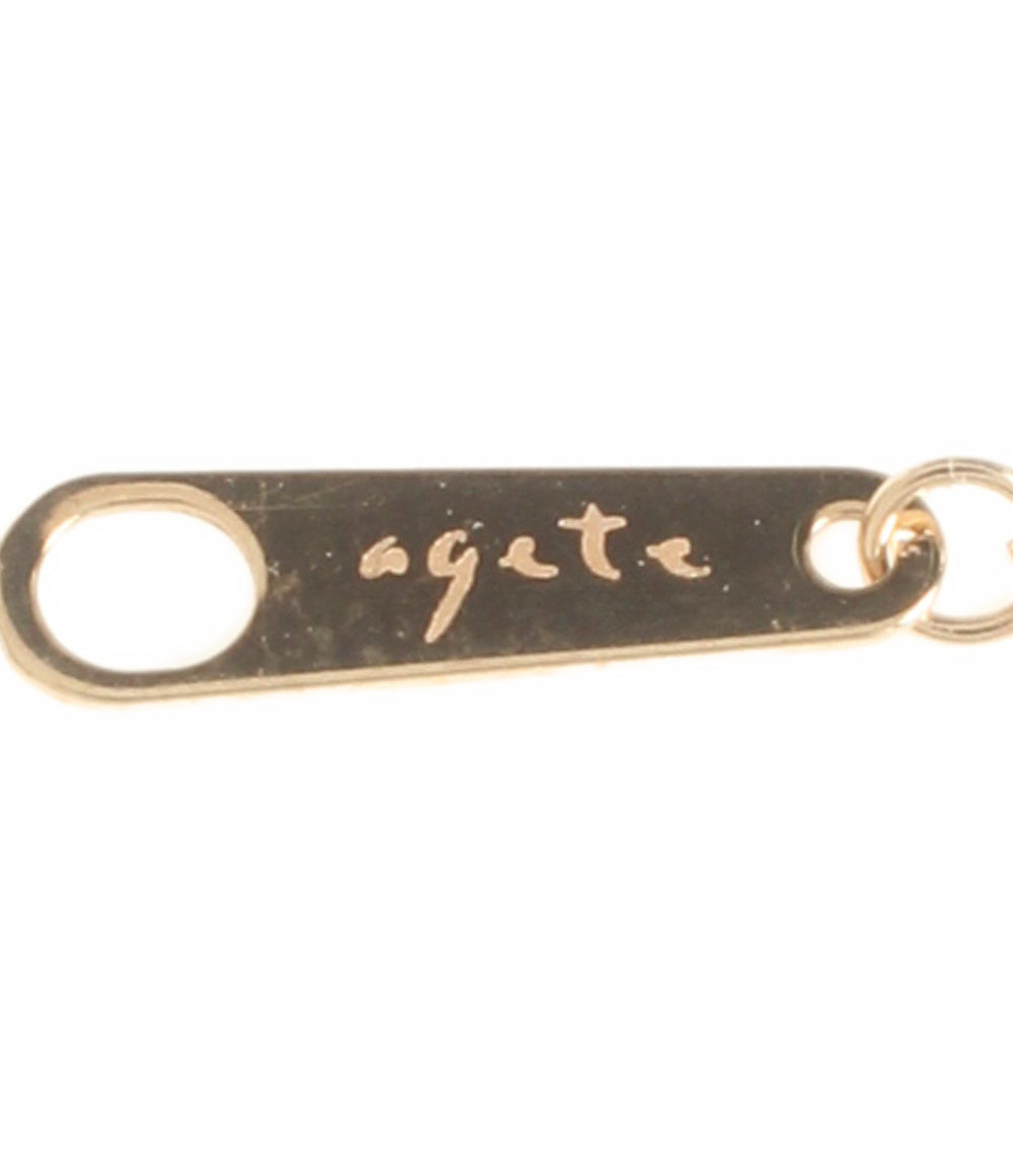 美品 agete ネックレス K10 ダイヤ0.03ct レディース アガット
