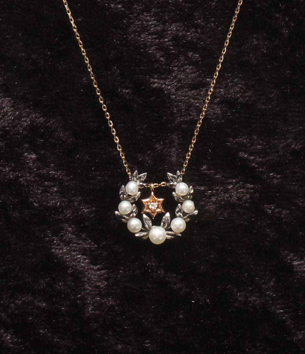 美品 STAR JEWELRY Girl ネックレス K10 SV ダイヤ 0.008ct レディース スタージュエリーガール