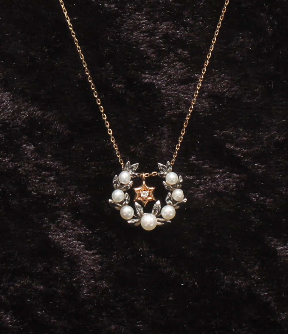 美品 STAR JEWELRY Girl ネックレス K10 SV ダイヤ 0.008ct レディース スタージュエリーガール
