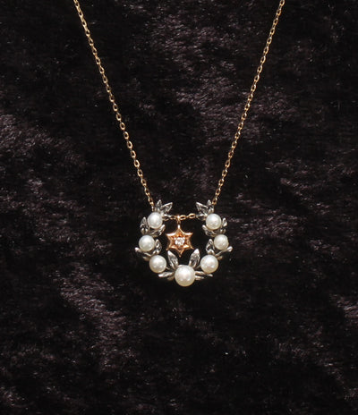 美品 STAR JEWELRY Girl ネックレス K10 SV ダイヤ 0.008ct レディース スタージュエリーガール