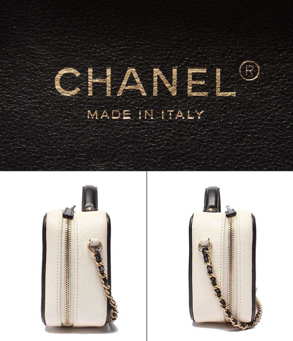 CHANEL チェーンショルダーバッグ バニティバッグ  斜め掛け ゴールド金具 キャビアスキン マトラッセ ココマーク CCフィリグリー A93342 レディース