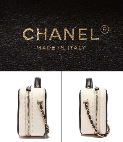 CHANEL チェーンショルダーバッグ バニティバッグ  斜め掛け ゴールド金具 キャビアスキン マトラッセ ココマーク CCフィリグリー A93342 レディース