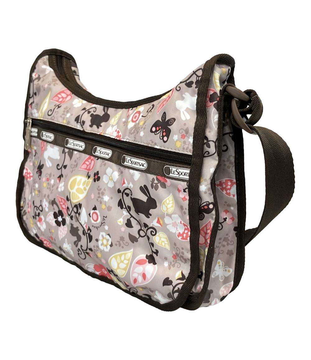 美品 LeSportsac ショルダーバッグ 斜め掛け うさぎ柄 花柄 レディース レスポートサック