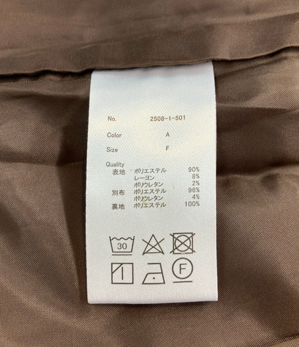 美品 polaura ノーカラージャケット 千鳥格子柄 レディース SIZE F (M) ポローラ