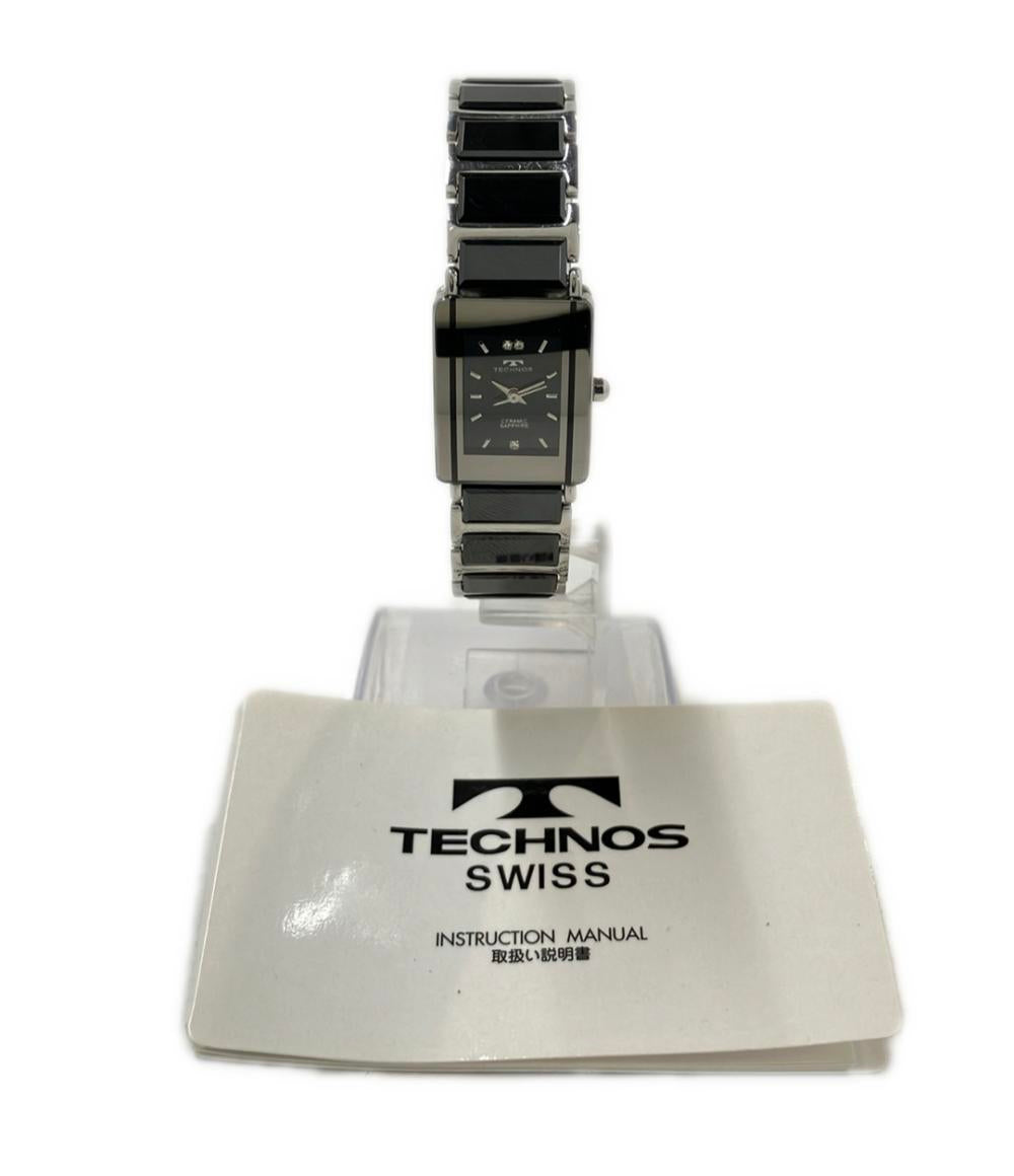 テクノス ③-33  602 TECHNOS腕時計 クオーツ ブラック t レディース