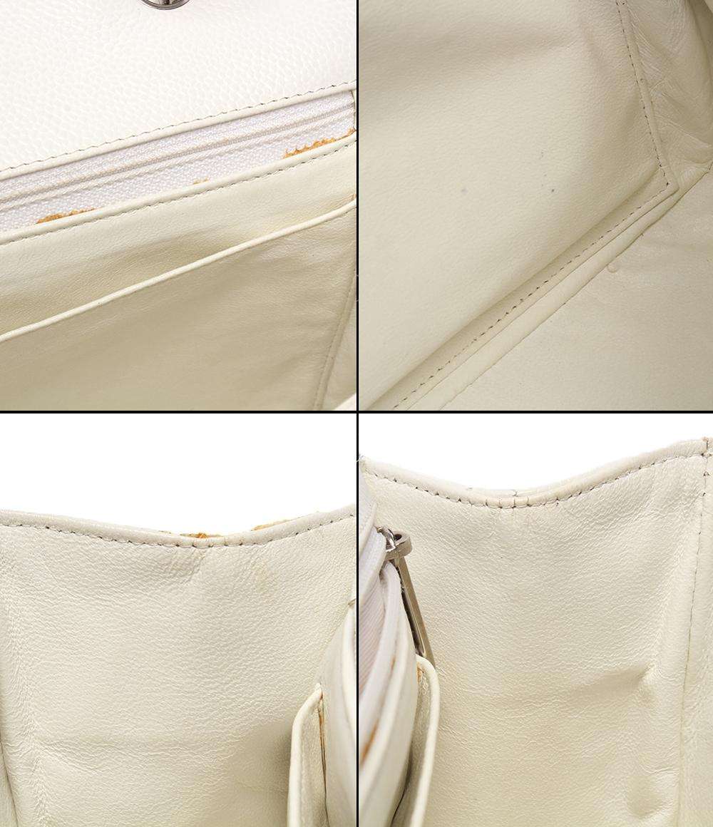 シャネル チェーンショルダーバッグ シルバー金具 ダブルチェーン キャビアスキン デカマトラッセ 30 レディース CHANEL