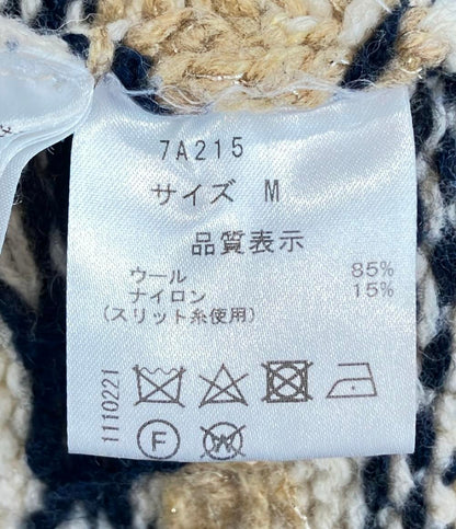 SEVEN TEN by MIHO KAWAHITO 長袖 チェリージャガードカーディガン レディース SIZE M セブンテン バイ ミホ カワヒト