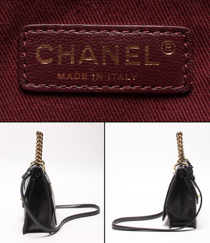 CHANEL 2WAYチェーンハンドバッグ ショルダーバッグ 肩掛け ゴールド金具 マトラッセ キャビアスキン 18番台 レディース シャネル