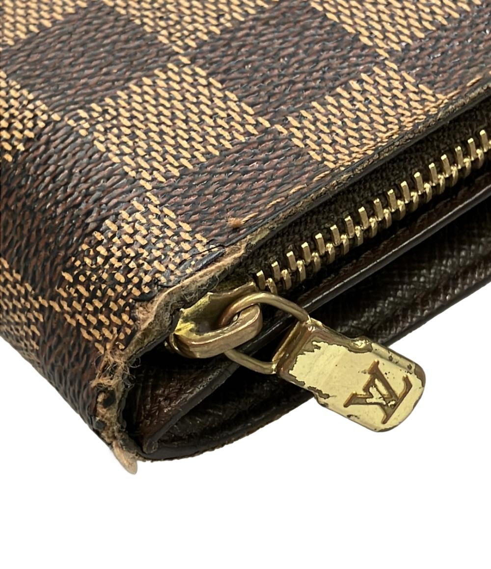 LOUIS VUITTON 二つ折り財布 コンパクトジップ ダミエ N61668 レディース メンズ ルイ・ヴィトン