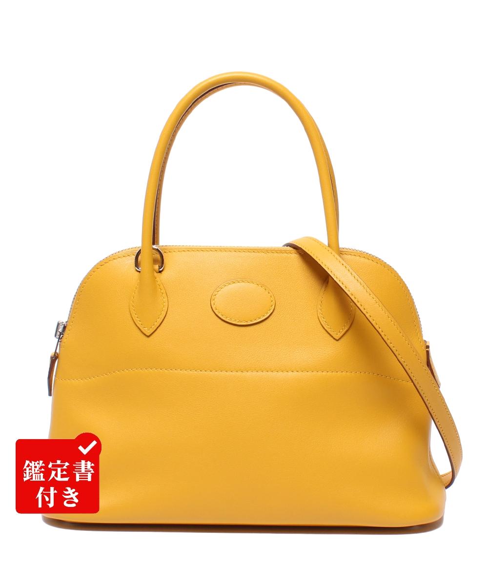 美品 HERMES 2way ハンドバッグ ショルダーバッグ 肩掛け シルバー金具 C刻印 ボリード27 レディース エルメス