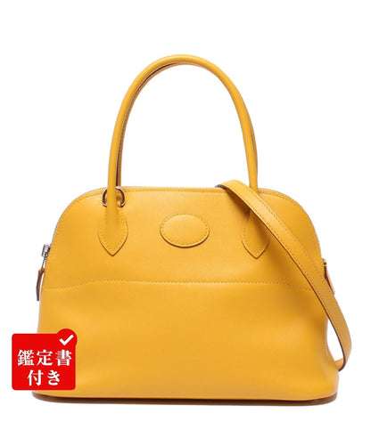 美品 HERMES 2way ハンドバッグ ショルダーバッグ 肩掛け シルバー金具 C刻印 ボリード27 レディース エルメス