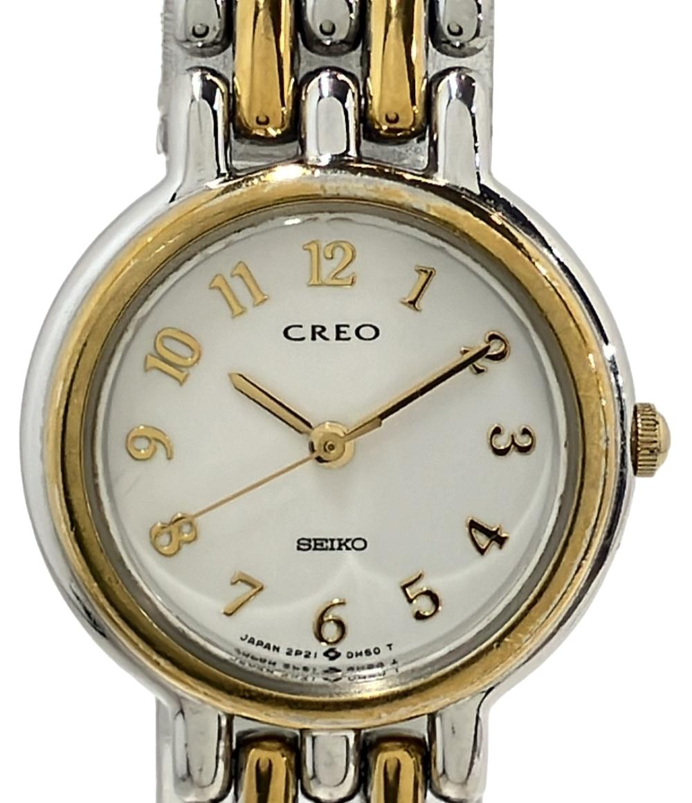 セイコー 腕時計 CREO クオーツ ホワイト 2P21-0C00 レディース SEIKO