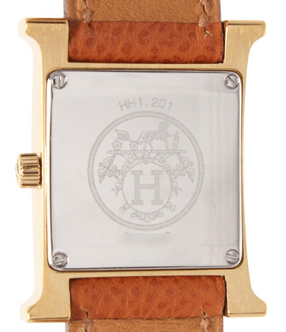 HERMES 腕時計 Hウォッチ □H刻印 クオーツ ホワイト HH1.201 レディース エルメス