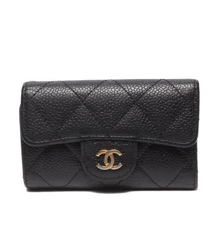 CHANEL ６連キーケース ゴールド金具 マトラッセ キャビアスキン 18番台 レディース シャネル