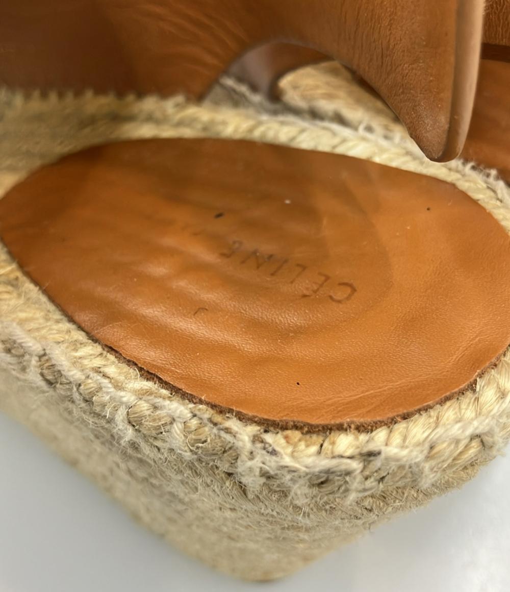 CELINE レザーエスパドリーユウェッジサンダル レディース SIZE 37 (24cm) セリーヌ