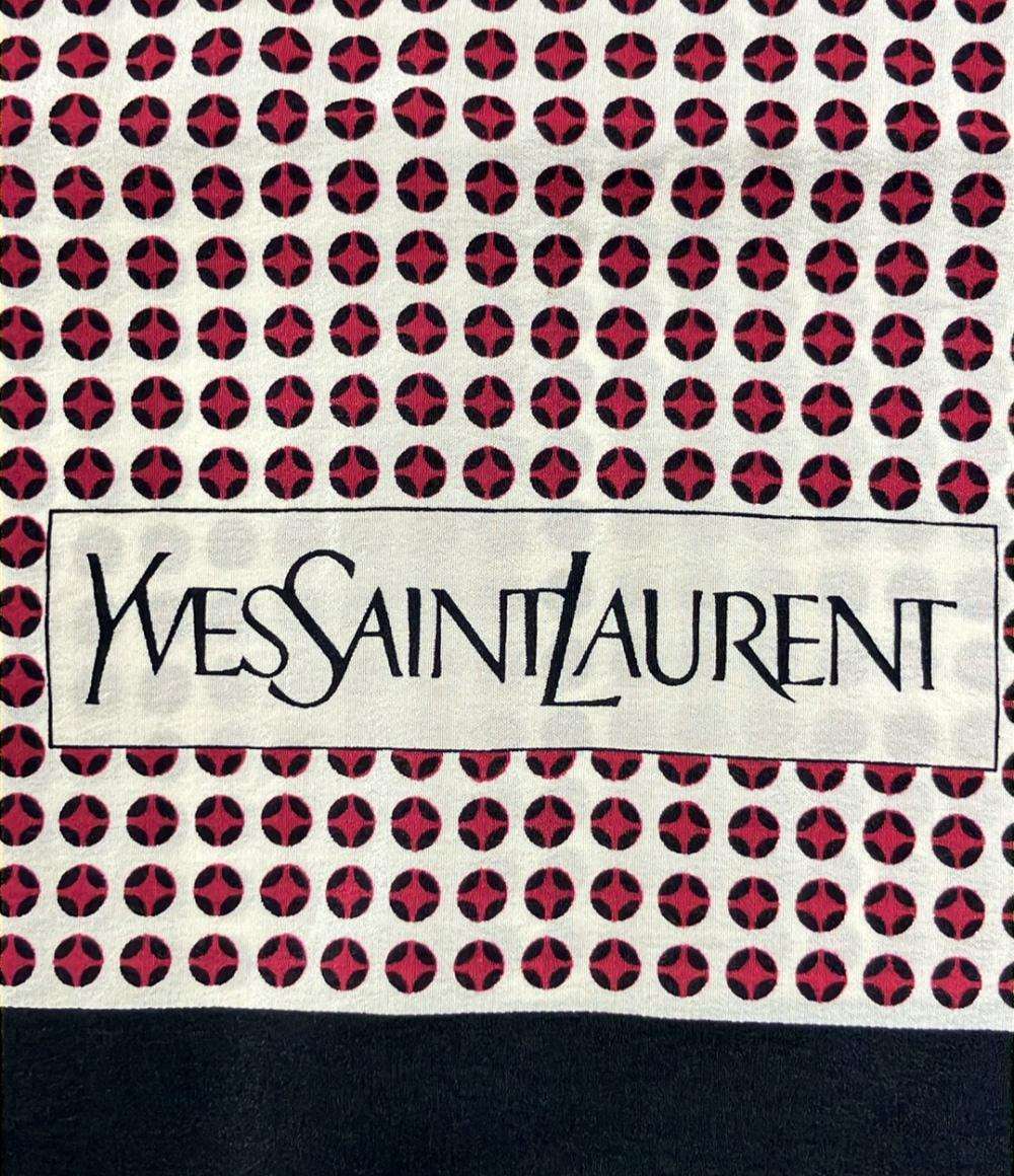 YVES SAINT LAURENT スカーフ シルク100% ドット柄 レディース メンズ イヴ・サンローラン