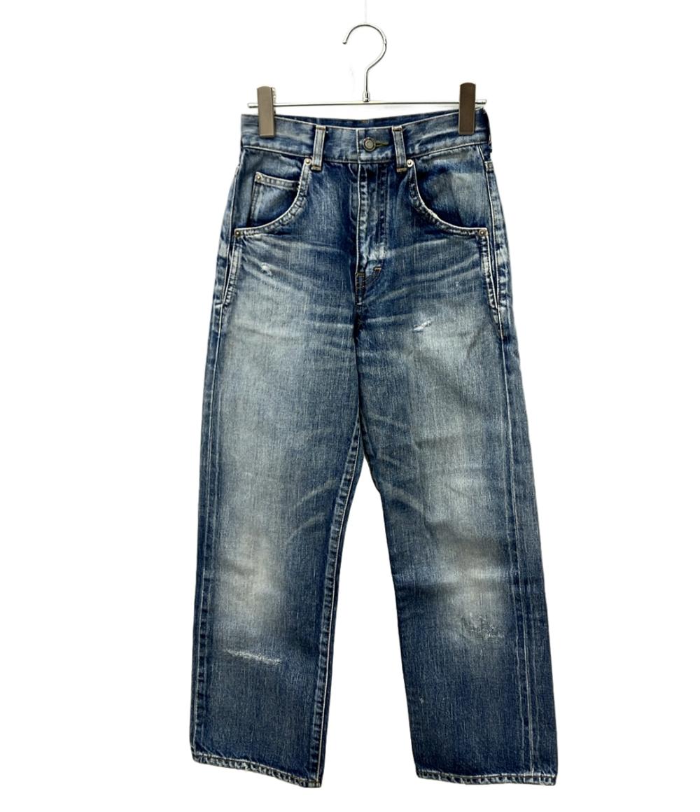 SAINT LAURENT デニムパンツ ダメージ加工 70s CROP DENIM 635895