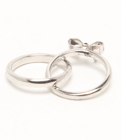 MARY QUANT ピンキーリング 指輪 リボンモチーフ 2連 レディース SIZE 1号 マリークヮント