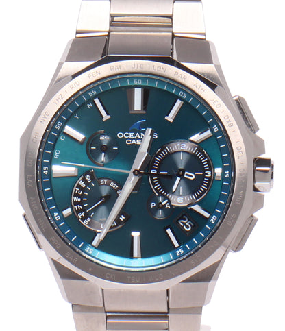 CASIO 腕時計 ブルートゥース搭載 オシアナス OCEANUS ソーラー電波 グリーン OCW-T6000 メンズ カシオ