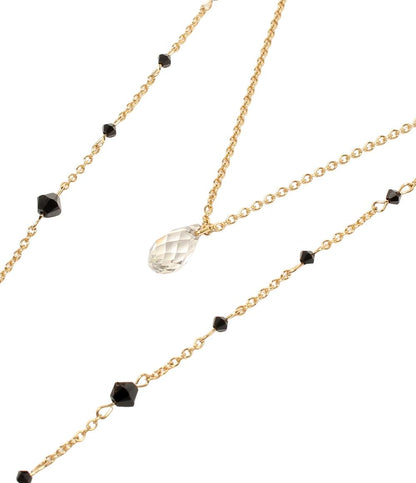 美品 スワロフスキー ロングネックレス 2連 クロスモチーフ ハートモチーフ レディース SWAROVSKI