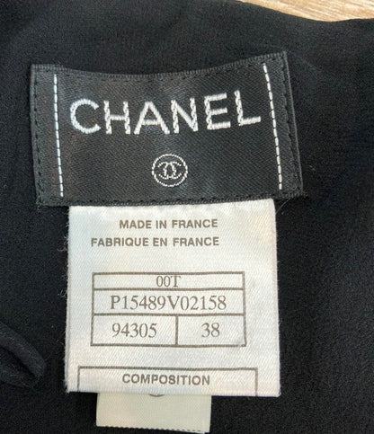 CHANEL フリルスカート ラッフル 3段ティアード CCマーク シルク100%  00SS P15489V02158 レディース SIZE 38 (M) シャネル