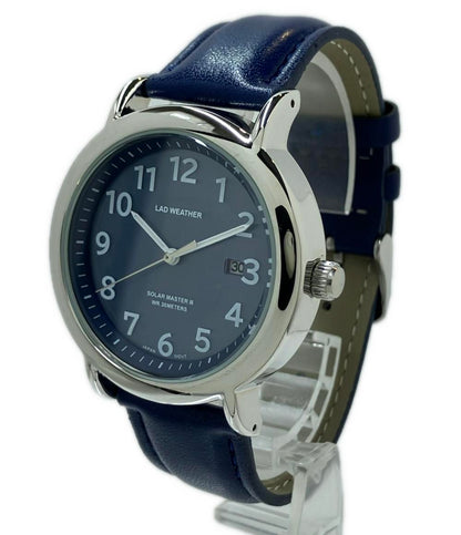 美品 LAD WEATHER 腕時計 ソーラー ブルー メンズ レディース ラドウェザー