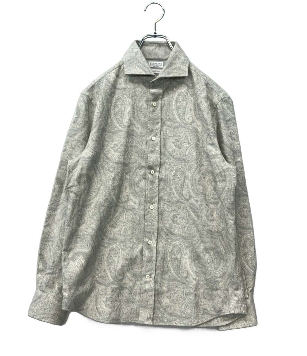 Brunello Cucinelli 長袖シャツ ペイズリー柄 メンズ SIZE XS ブルネロ