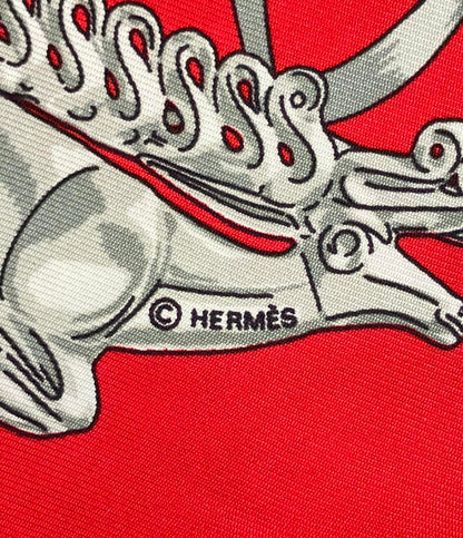 美品 エルメス スカーフ プチカレ シルク 100% 黄金の騎士たち レディース HERMES