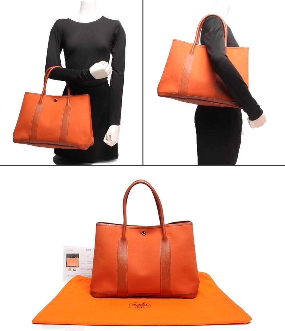 エルメス トートバッグ □J刻印 シルバー金具 ガーデンパーティPM トワルオフィシエ レディース HERMES