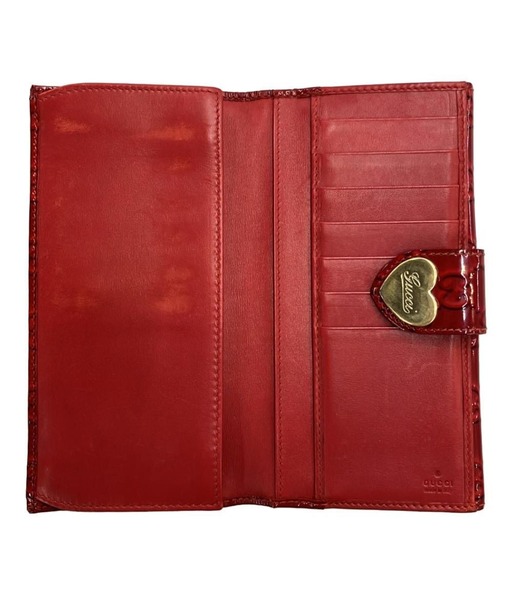 GUCCI ダブルホック 二つ折り長財布 エナメル グッチシマ 203550 0959 レディース グッチ