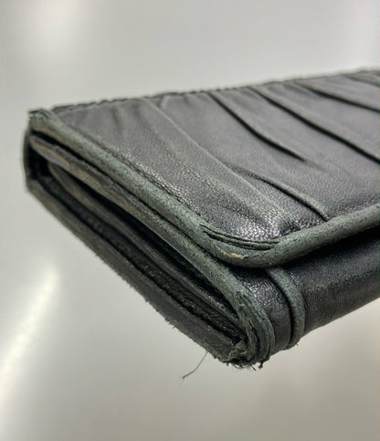 PRADA 二つ折り長財布 ギャザーレザー レディース プラダ