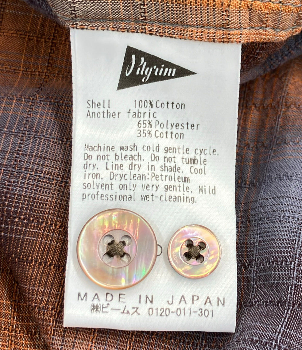 Pilgrim Surf+Supply 長袖 シャツ オンブレ チェック メンズ SIZE M ピルグリム サーフ+サプライ