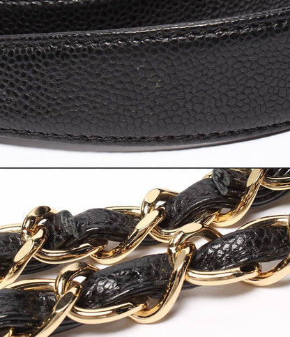 CHANEL チェーンショルダーバッグ  GSTトートバッグ 肩掛け マトラッセ ゴールド金具 キャビアスキン レディース シャネル
