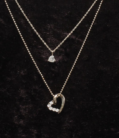 ヨンドシー 2連ネックレス SV ハートモチーフ レディース 4℃