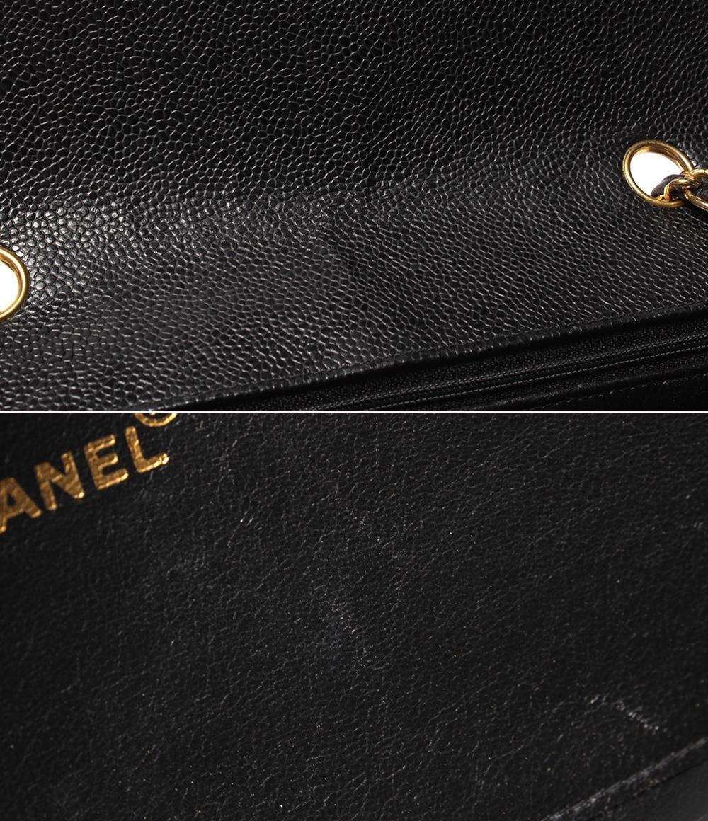 CHANEL チェーンショルダーバッグ シングルフラップ シングルチェーン ゴールド金具 ダイアナ キャビアスキン 2番台 レディース シャネル マトラッセ
