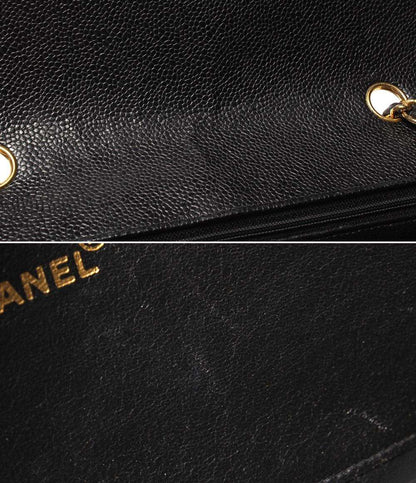 CHANEL チェーンショルダーバッグ シングルフラップ シングルチェーン ゴールド金具 ダイアナ キャビアスキン 2番台 レディース シャネル マトラッセ