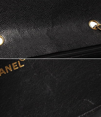 CHANEL チェーンショルダーバッグ シングルフラップ シングルチェーン ゴールド金具 ダイアナ キャビアスキン 2番台 レディース シャネル マトラッセ