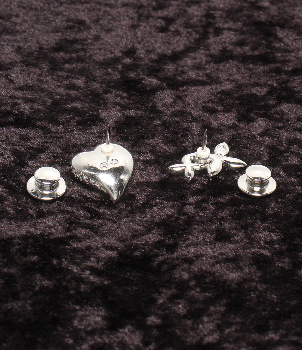 SWAROVSKI ピンブローチ ハートモチーフ 2点セット レディース スワロフスキー