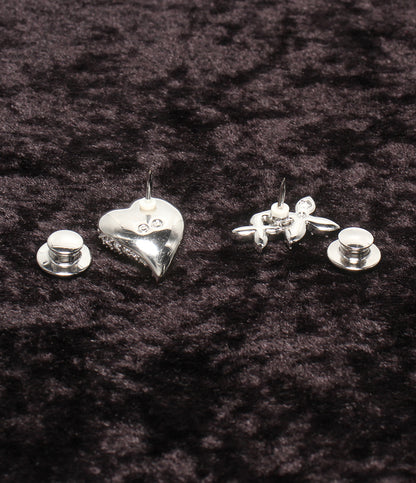 SWAROVSKI ピンブローチ ハートモチーフ 2点セット レディース スワロフスキー
