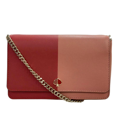 美品 kate spade チェーンショルダーバッグ チェーンウォレット 斜め掛け レザー PWRU7161 レディース ケイトスペード