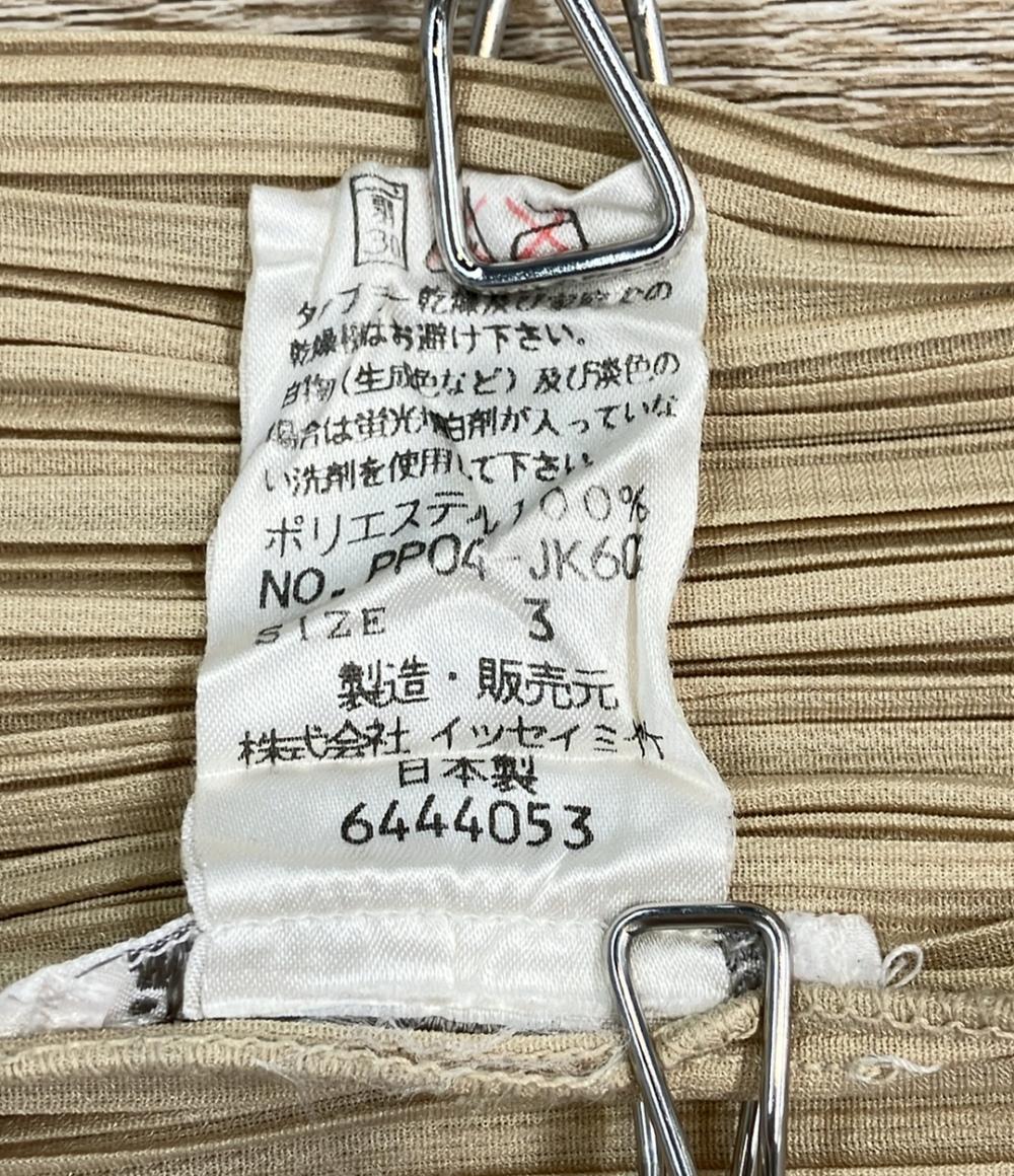 PLEATS PLEASE 長袖Tシャツ カットソー プリーツ加工 ボトルネック PP04-JK604 レディース SIZE 3 (L) プリーツプリーズ