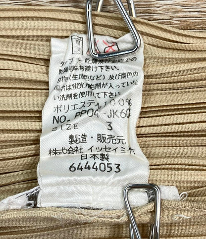 PLEATS PLEASE 長袖Tシャツ カットソー プリーツ加工 ボトルネック PP04-JK604 レディース SIZE 3 (L) プリーツプリーズ