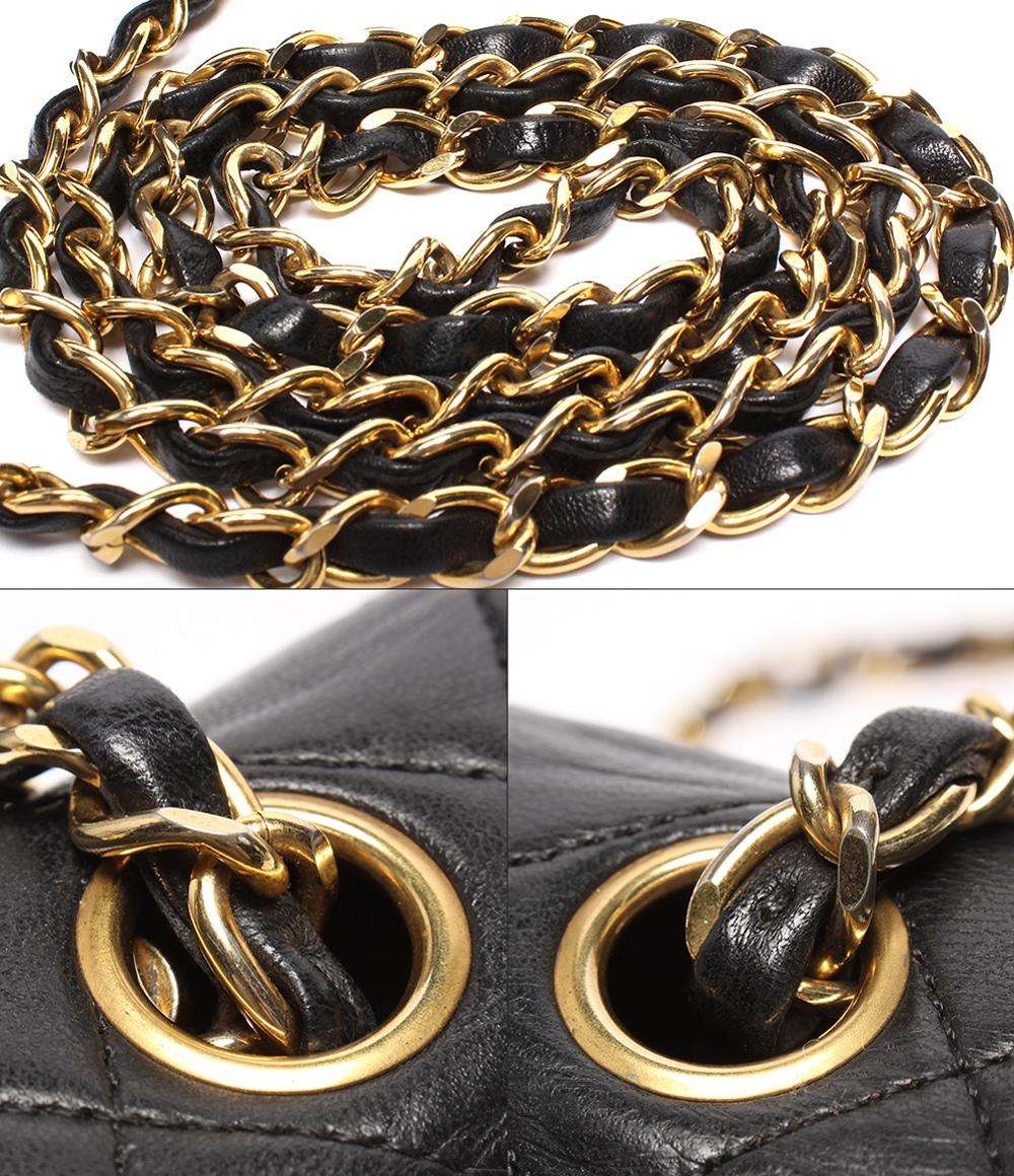 CHANEL チェーンショルダーバッグ ゴールド金具 マトラッセ20 ラムスキン 1番台 シングルチェーン シングルフラップ レディース シャネル