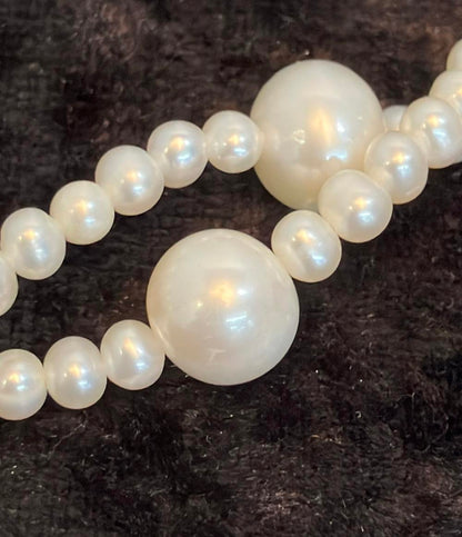 美品 2連ネックレス 淡水パール 4-10mm レディース