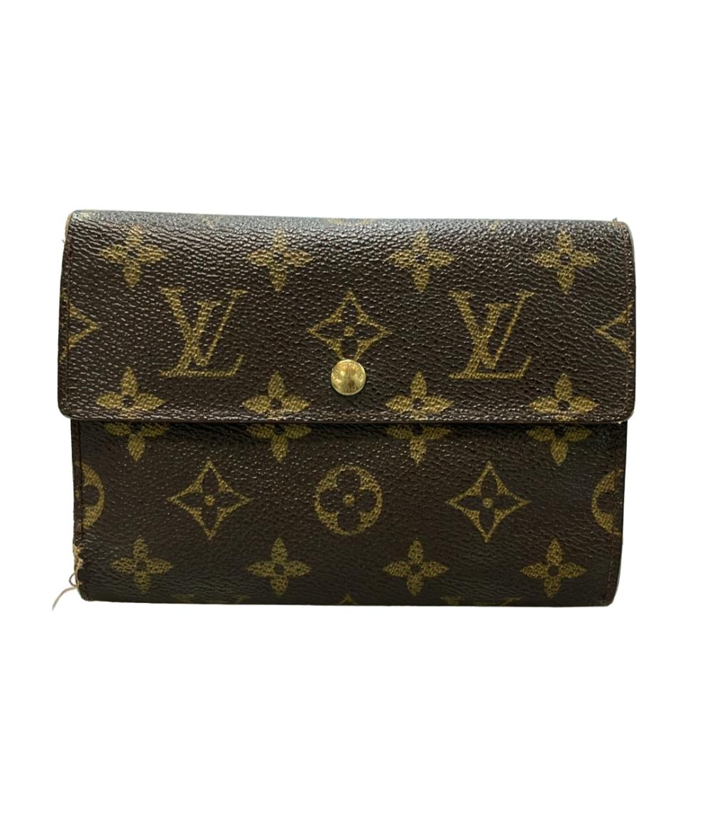 訳あり LOUIS VUITTON 三つ折り財布 ポルト トレゾール エテュイ パピエ モノグラム M61202 レディース メンズ ルイ・ヴィトン