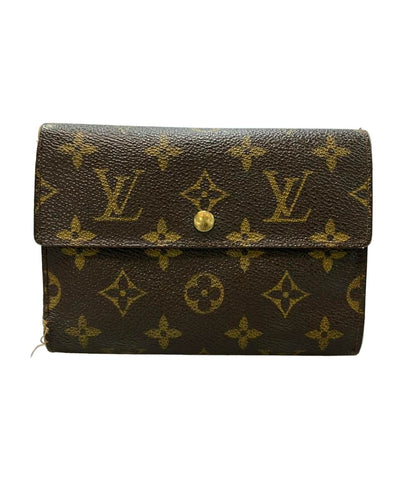 訳あり LOUIS VUITTON 三つ折り財布 ポルト トレゾール エテュイ パピエ モノグラム M61202 レディース メンズ ルイ・ヴィトン