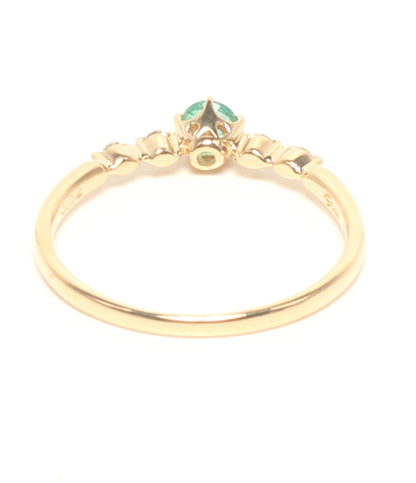 美品 STAR JEWELRY リング 指輪 K18 エメラルド ダイヤ 0.04ct レディース SIZE 7号 スタージュエリー