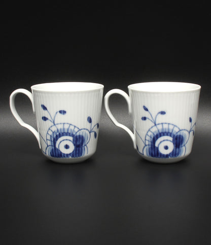美品 Royal Copenhagen プレート 皿 24cm マグカップ 4点セット ブルーフルーテッド メガ ロイヤルコペンハーゲン