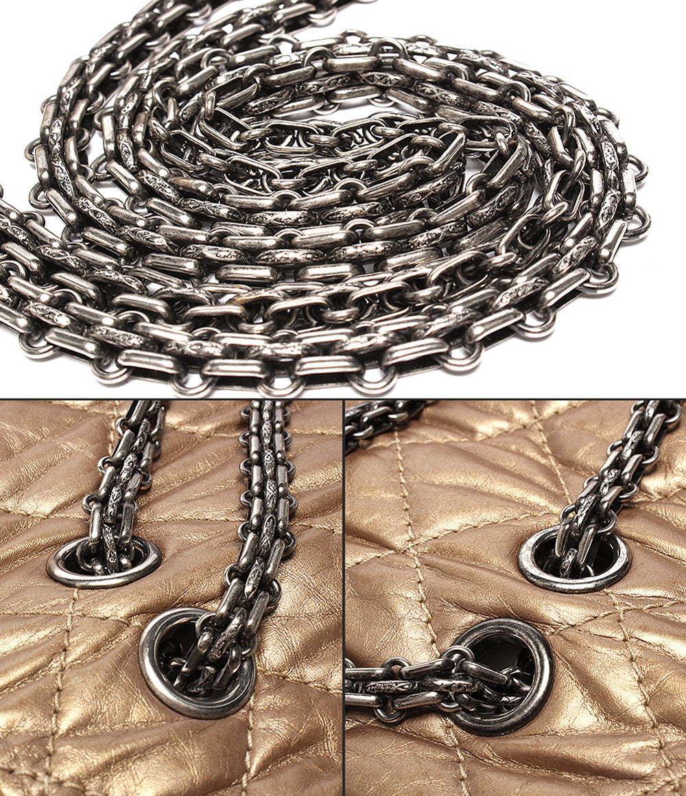 CHANEL チェーンショルダーバッグ マトラッセ 2.55 16番台 シルバー金具 ダブルフラップ ダブルチェーン レディース シャネル